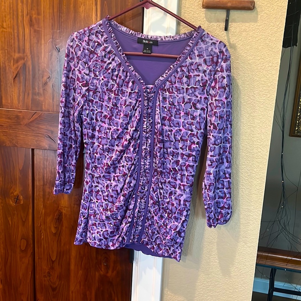 Purple print size M style & Co shirt